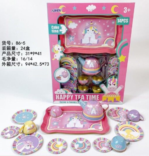 TIN TEA SET UNICORN