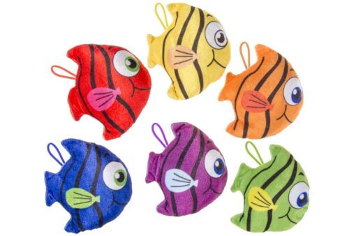 PLUSH COLORFULL FISH 6ASS