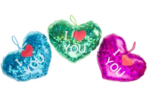 PLUSH METALLIC HEART 3ASS