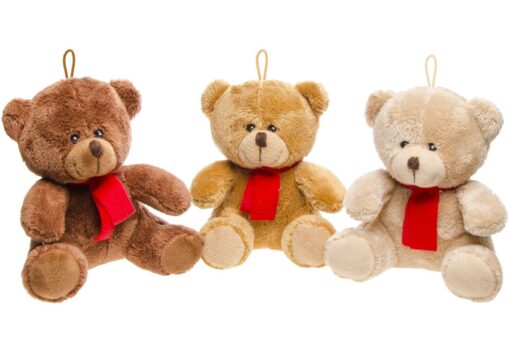 PLUSH BEAR W RED SCARF 3ASS