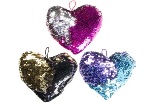 PLUSH SEQUINS HEART M 3ASS