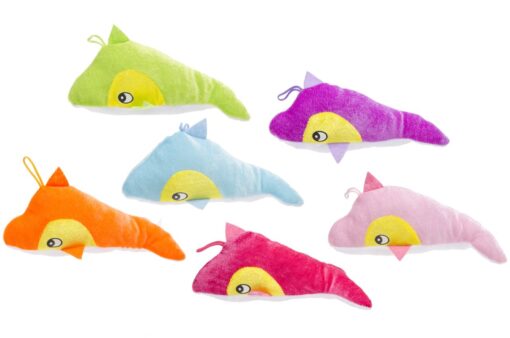 PLUSH COLORED DOLPHIN 6ASS