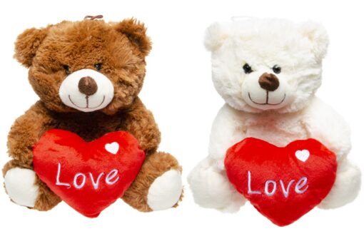 PLUSH BEAR W HEART 2ASS