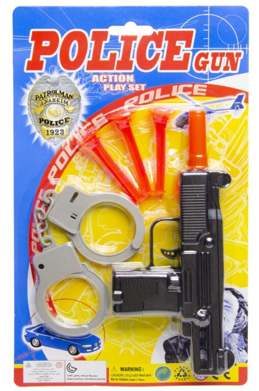 POLICE GUN W DARTS & CUFFS BC
