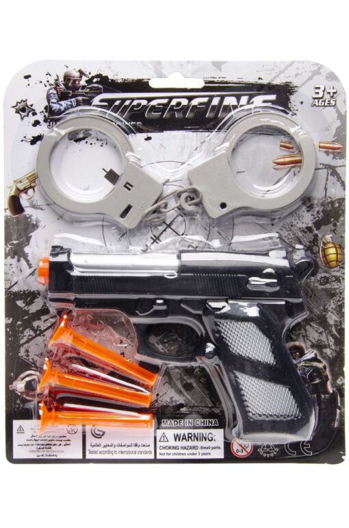GUN W CUFFS & 3PCS DARTS BC