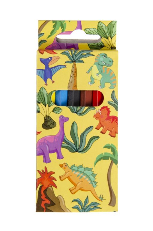 COL PENCILS 6PCS SHORT DINO