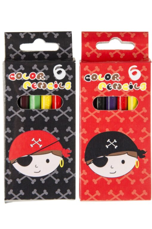 COL PENCILS 6PCS SHORT PIRATE