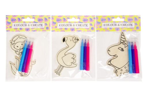 WOOD COLORING KIT. GIRL