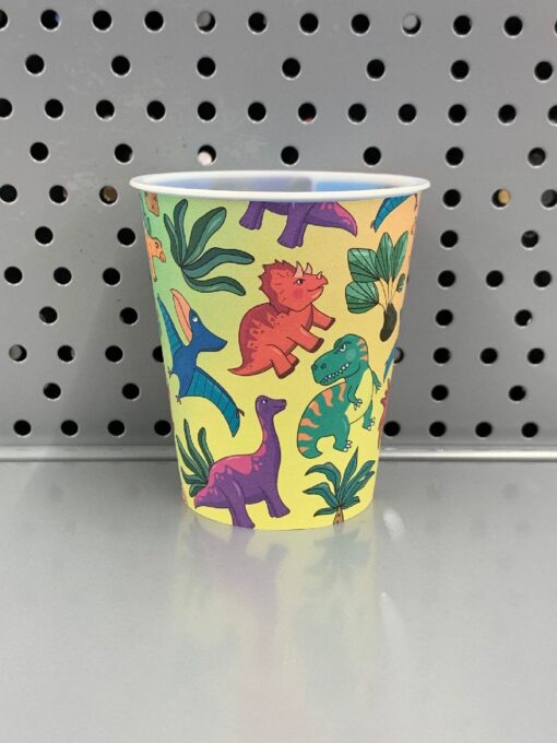 3D CUP W STRAW & LID. DINO