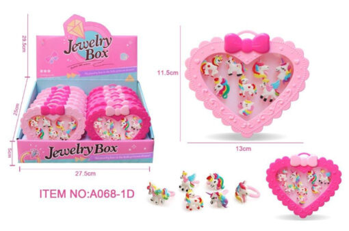 8PCS UNICORN RING IN GIFT BOX