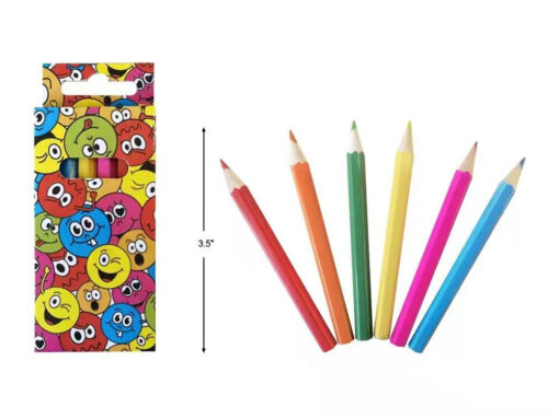 COL PENCILS 6PCS SHORT EMOTION FACE
