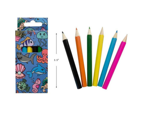 COL PENCILS 6PCS SHORT SEA ANIMALS