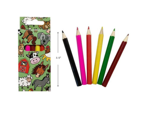 COL PENCILS 6PCS SHORT FARM ANIMALS