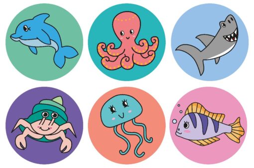 BOUNCING BALL SEA ANIMALS 32MM