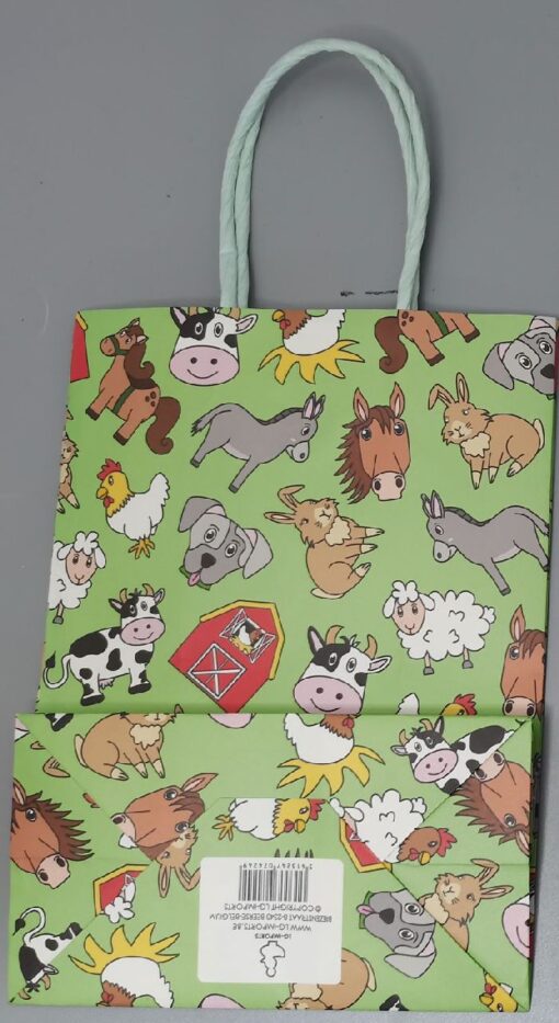 PAPER GIFT BAG. FARM ANIMALS