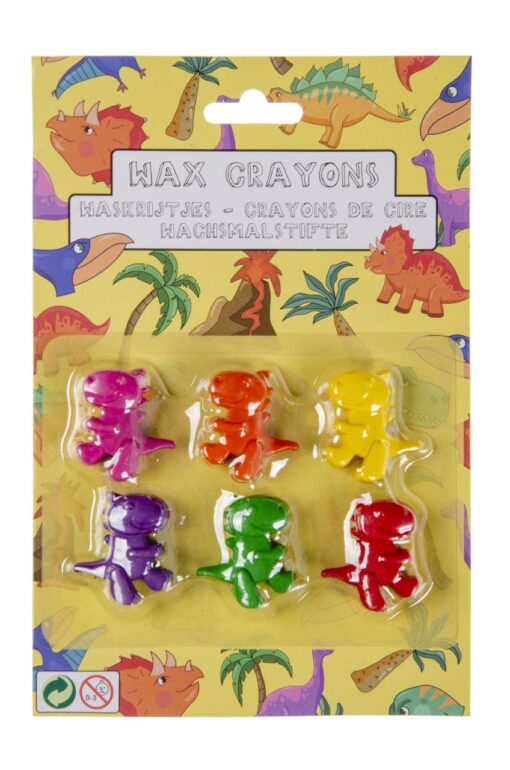 6PCS WAX CRAYONS DINOSAUR