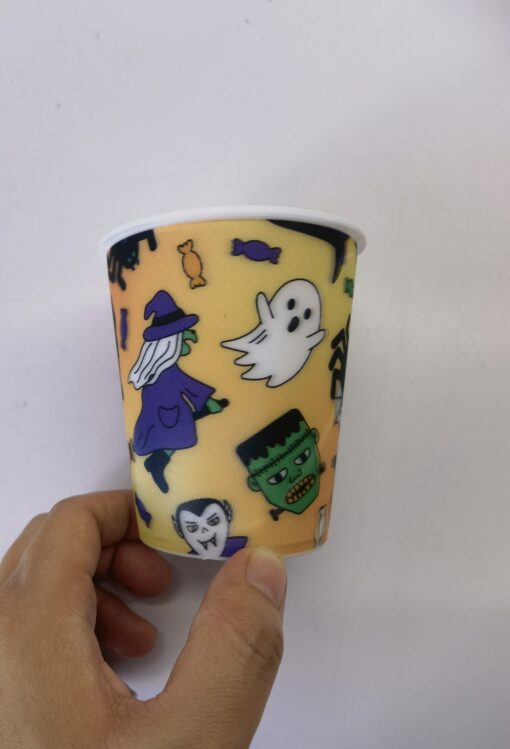 3D CUP W STRAW & LID HALLOWEEN