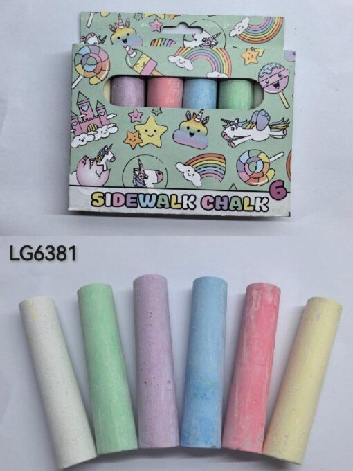 6PCS SIDEWALK CHALK UNICORN