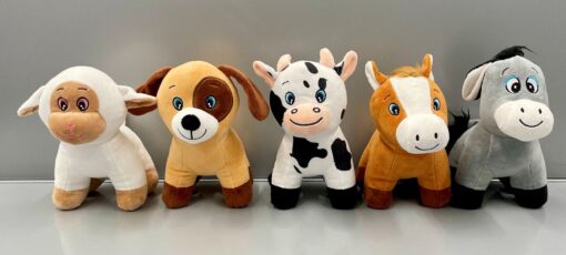 PLUSH. STANDING FARM ANIMALS 5ASS