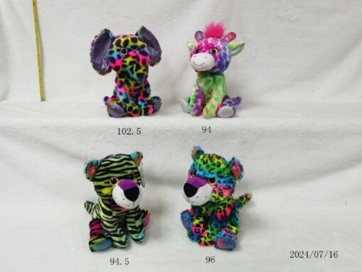 PLUSH. WILD ANIMALS FLUO 4ASS