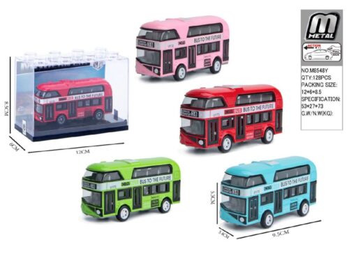 DIECAST DOUBLE-DECKER BUS PULL BACK