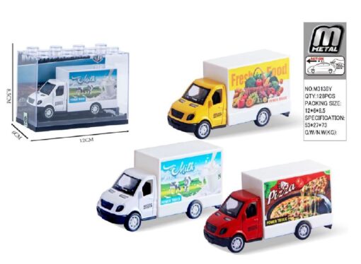 DIECAST DELIVERY FOOD TRUCK PULL BACK