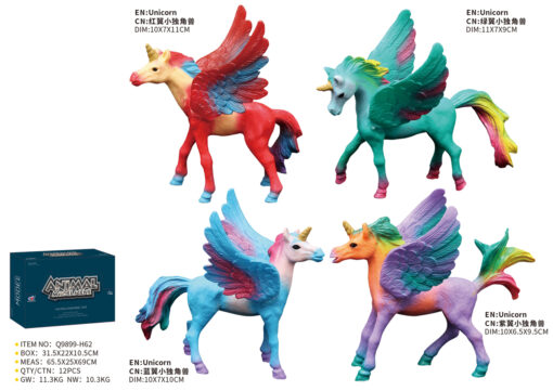 RAINBOW COLORED UNICORN WITH WINGS