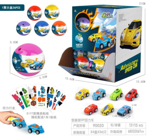 DIY PULL BACK RACECAR IN SURPRISE EGG