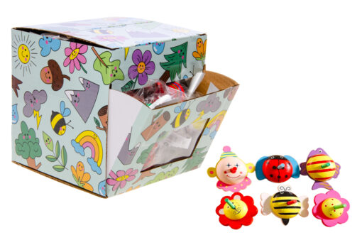 WOODEN SPINNING TOP ASSORTMENT DB